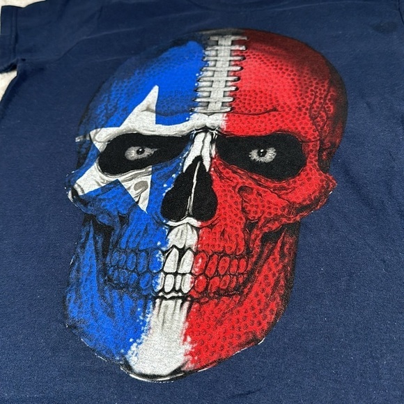 Houston Texans Skull Ladies Tee T-Shirt women’s size Small Navy Battle Red NWOT - Picture 4 of 13